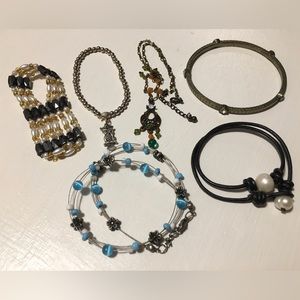 Vintage group of 3 necklaces & 3 bracelets 1990s